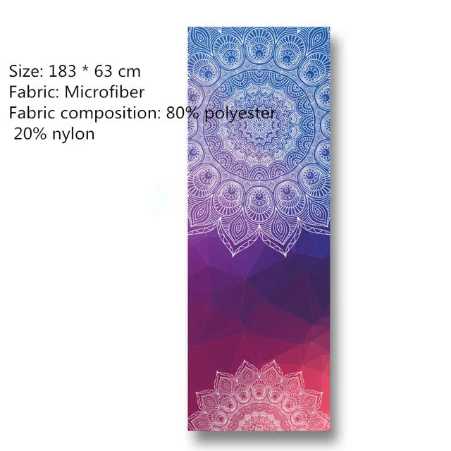 Floral Print Yoga Mat Towel: Thick, Foldable, 183cm x 63cm Yoga Shop 2018