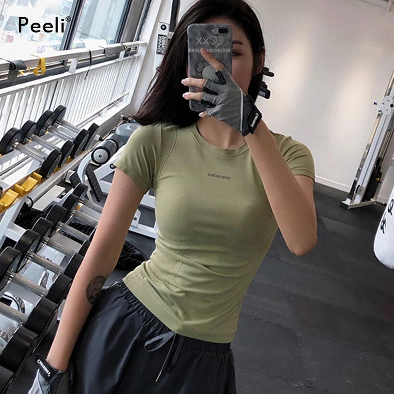 Peeli Short Sleeve Yoga Top - Breathable Gym Running Shirt Yoga Shop 2018