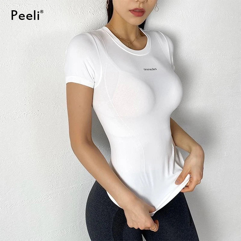 Peeli Short Sleeve Yoga Top - Breathable Gym Running Shirt Yoga Shop 2018