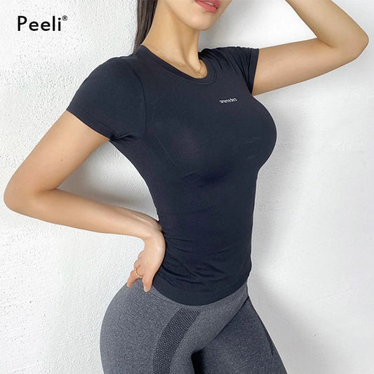 Peeli Short Sleeve Yoga Top - Breathable Gym Running Shirt Yoga Shop 2018