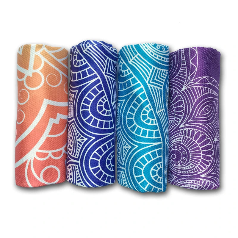 Floral Print Yoga Mat Towel: Thick, Foldable, 183cm x 63cm Yoga Shop 2018