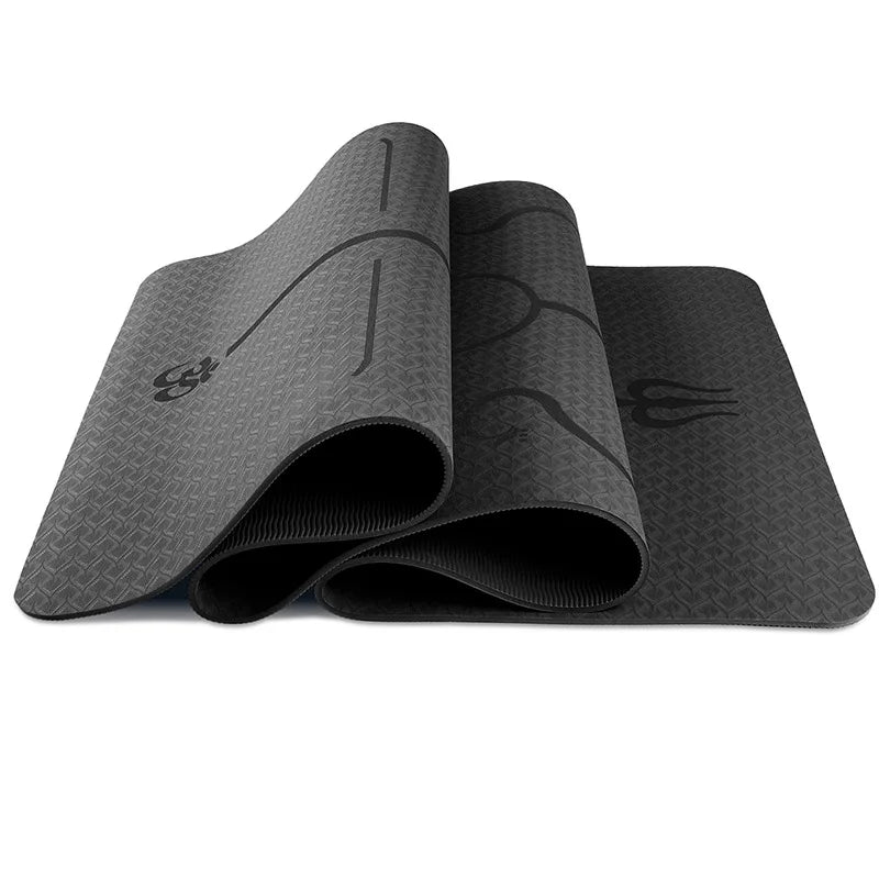 6mm Non-Slip TPE Yoga Mat with Position Line - 183x61cm Fitness Pad Yoga Shop 2018