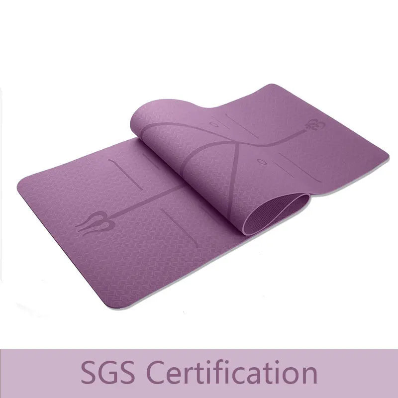 6mm Non-Slip TPE Yoga Mat with Position Line - 183x61cm Fitness Pad Yoga Shop 2018