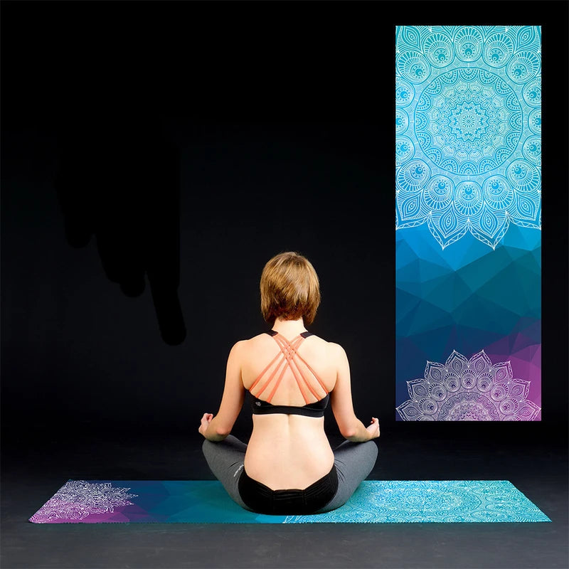 Floral Print Yoga Mat Towel: Thick, Foldable, 183cm x 63cm Yoga Shop 2018