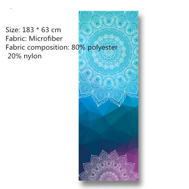 Floral Print Yoga Mat Towel: Thick, Foldable, 183cm x 63cm Yoga Shop 2018