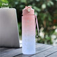 750ml Leakproof Sports Water Bottle with Straw and Time Scale - Gradient Colors Yoga Shop 2018