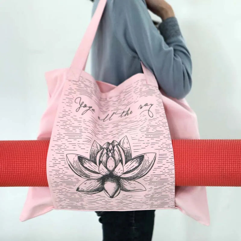 Durable Cotton Canvas Yoga Mat Bag Eye-Catching Short Gym Bag for Fitness Enthusiasts Yoga Shop 2018