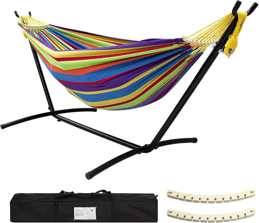 Double Hammock, 450lb Capacity, Steel Stand, Premium Carry Bag, and Anti-Roll Balance. Yoga Shop 2018