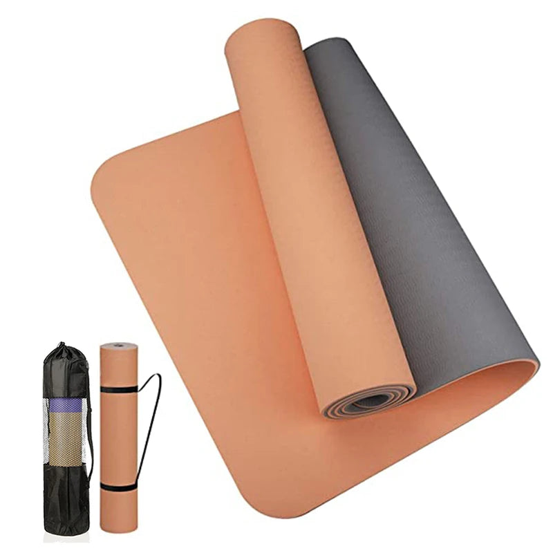 Premium 180x57cm Two-Tone TPE Yoga Mat: Ideal for Home Fitness Workouts - Non-Slip & Odorless Yoga Shop 2018