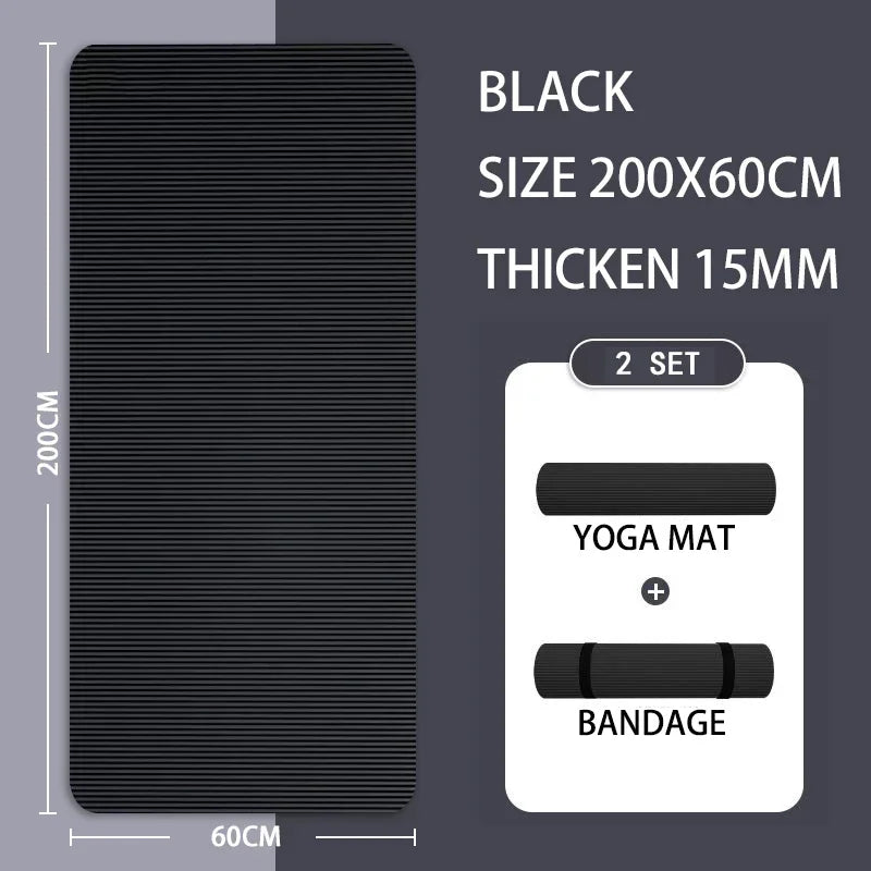15mm Thick Non-Slip Yoga Mat | High Density Fitness Mat for Home Workouts | YogaShop2018 Yoga Shop 2018