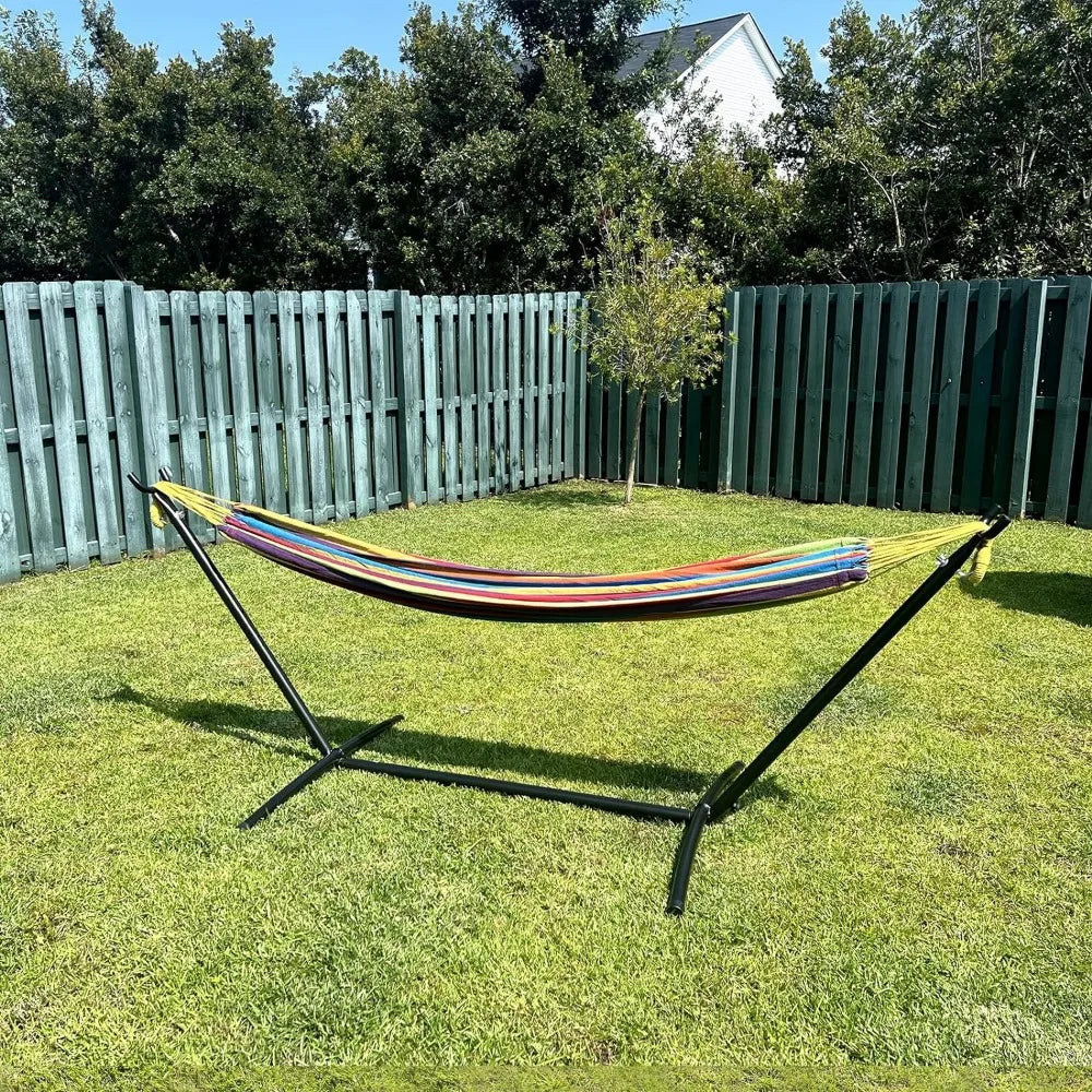 Double Hammock, 450lb Capacity, Steel Stand, Premium Carry Bag, and Anti-Roll Balance. Yoga Shop 2018
