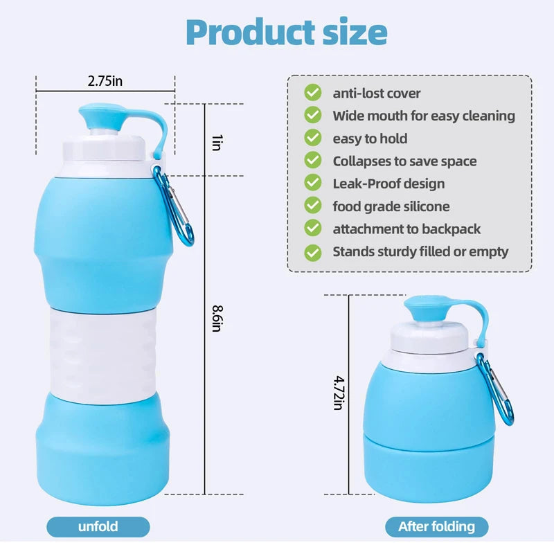 Collapsible Leak-Proof Silicone Sports Bottle - Portable & Refillable Yoga Shop 2018