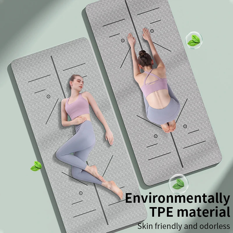 Eco-Friendly TPE Yoga Mat with Carrying Strap for Yoga and Pilates Yoga Shop 2018