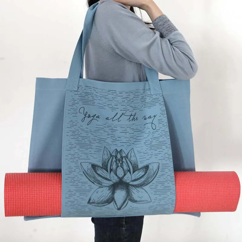 Durable Cotton Canvas Yoga Mat Bag Eye-Catching Short Gym Bag for Fitness Enthusiasts Yoga Shop 2018